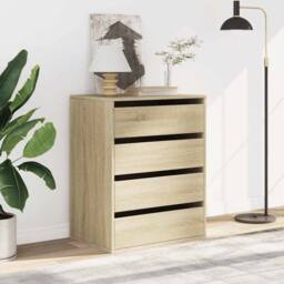 Berkfield Home Corner Chest of Drawers Sonoma Oak 60x41x76 cm Engineered Wood in Light Brown - Size: 60 x 41 x 76 cm - thumbnail 3