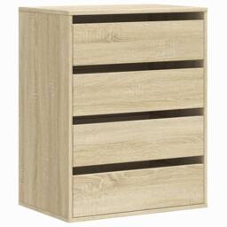 Berkfield Home Corner Chest of Drawers Sonoma Oak 60x41x76 cm Engineered Wood in Light Brown - Size: 60 x 41 x 76 cm
