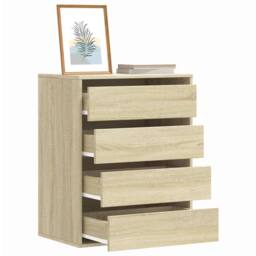 Berkfield Home Corner Chest of Drawers Sonoma Oak 60x41x76 cm Engineered Wood in Light Brown - Size: 60 x 41 x 76 cm - thumbnail 2