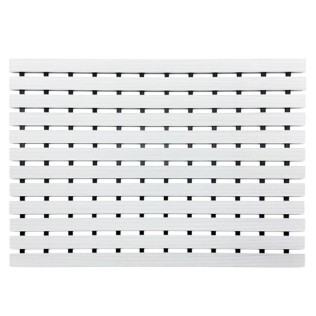Nicoman PVC Duckboard Anti Slip Shower Mat Bath Mat 61cm x 43cm in White - Size: 61 cm x 43 cm - image 1