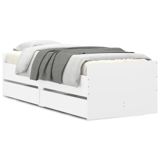 Berkfield Home Bed Frame with Drawers without Mattress White 90x190 cm Single - image 1