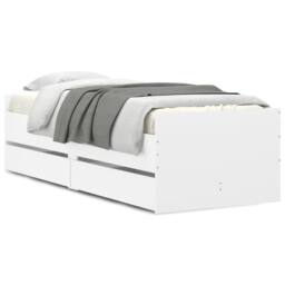 Berkfield Home Bed Frame with Drawers without Mattress White 90x190 cm Single - thumbnail 1