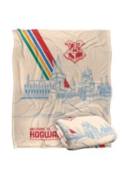 Warner Brothers Harry Potter Hogwarts Stripes Blanket 152 x 127 cm in White - thumbnail 2