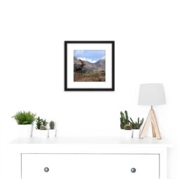 Artery8 Andrewmckie Red Deer Stag Glen Etive Scotland Photo 8X8 Inch Square Wooden Framed Wall Art Print Picture with Mount in Black - thumbnail 2