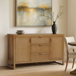 Teamson Home Hatteras Wooden Sideboard 3 Drawers 2 Doors in Natural - thumbnail 3