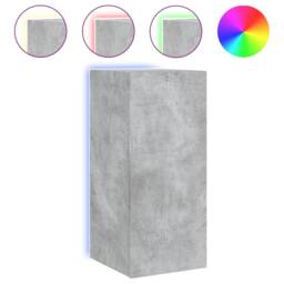 Berkfield Home TV Wall Cabinet with LED Lights Concrete Grey 30.5x35x70 cm - thumbnail 1
