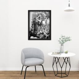 "Artery8 Wall Art Print Leffler US Attorney General Robert Kennedy Crowd Photo Large Framed Wall Décor Art in White - Size: W18"" x H24""" - thumbnail 2
