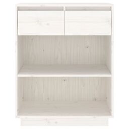 Berkfield Home Console Cabinet White 60x34x75 cm Solid Wood Pine - Size: 60 x 34 x 75 cm - thumbnail 5