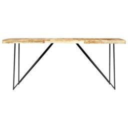 Berkfield Home Dining Table 180x90x76 cm Solid Mango Wood in Brown - Size: 180 x 90 x 76 cm - thumbnail 1