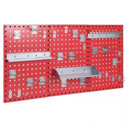 Costway Wall-Mounted Pegboard Kit Pegboard Tool Organizing Kit w/ 3 Pegboards in Red - thumbnail 3