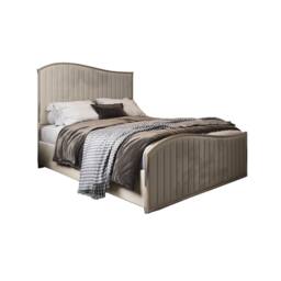 Casani Gainsborough Upholstered Soft Velvet Beige Metal Designer Bed Frame in Cream - Size: Single - thumbnail 3