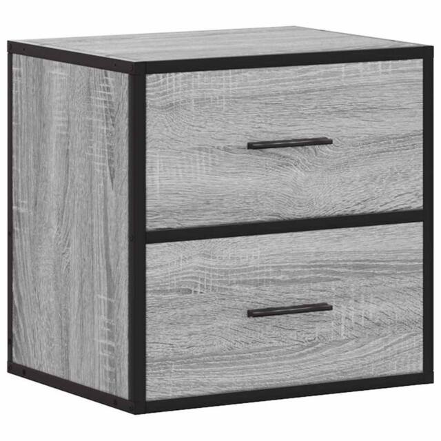Berkfield Home Wall-mounted Bedside Cabinet Grey Sonoma 40x31x39.5 cm - image 1