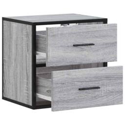 Berkfield Home Wall-mounted Bedside Cabinet Grey Sonoma 40x31x39.5 cm - thumbnail 8