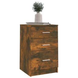 Berkfield Home Bed Cabinet Smoked Oak 40x40x63 cm Engineered Wood in Brown - Size: 40 x 40 x 63 cm - thumbnail 4