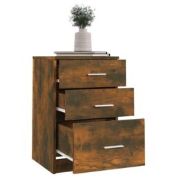 Berkfield Home Bed Cabinet Smoked Oak 40x40x63 cm Engineered Wood in Brown - Size: 40 x 40 x 63 cm - thumbnail 5