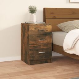 Berkfield Home Bed Cabinet Smoked Oak 40x40x63 cm Engineered Wood in Brown - Size: 40 x 40 x 63 cm - thumbnail 1