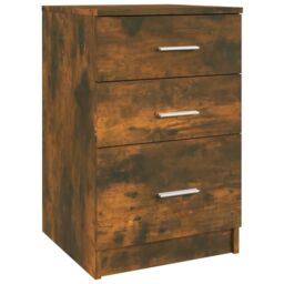Berkfield Home Bed Cabinet Smoked Oak 40x40x63 cm Engineered Wood in Brown - Size: 40 x 40 x 63 cm - thumbnail 2