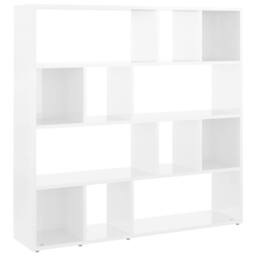 Berkfield Home Decorative Book Cabinet/Room Divider High Gloss White 105x24x102 cm - Size: 105 x 24 x 102 cm - thumbnail 3