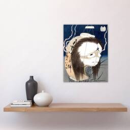 "Artery8 The Lantern Ghost Iwa Vintage Japan Wall Art Print Hokusai in Blue - Size: W18"" x H24""" - thumbnail 4