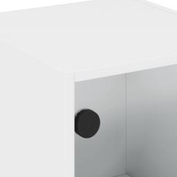 Berkfield Home Side Cabinet with Glass Doors White 35x37x75.5 cm - thumbnail 9