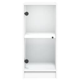 Berkfield Home Side Cabinet with Glass Doors White 35x37x75.5 cm - thumbnail 6
