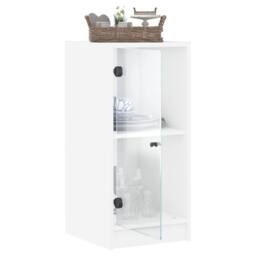 Berkfield Home Side Cabinet with Glass Doors White 35x37x75.5 cm - thumbnail 5