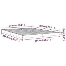 Berkfield Home Bed Frame Frame 150x200 cm King Size King Size Solid Wood Pine in Light Tan - thumbnail 8