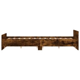 Berkfield Home Bed Frame with Headboard & Footboard Smoked Oak 140x200 cm in Brown - thumbnail 5