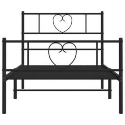 Berkfield Home Metal Bed Frame with Headboard & Footboard Black 100x190 cm - thumbnail 6