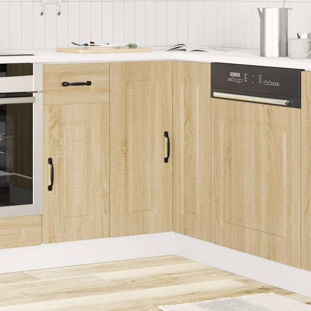 Berkfield Home Kitchen Corner Base Cabinet Kalmar Sonoma Oak Engineered Wood in Brown - image 1