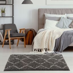 THE RUGS Soft Moroccan High Pile Shaggy Rugs & Runners Dark Grey Living Room - Size: 200 cm x 290 cm - thumbnail 9