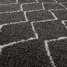 THE RUGS Soft Moroccan High Pile Shaggy Rugs & Runners Dark Grey Living Room - Size: 200 cm x 290 cm - thumbnail 3