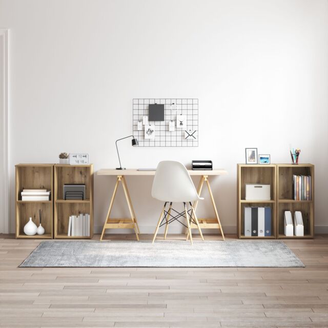 Berkfield Home with Shelf 4 pcs Artisan oak 72 x 35 x 36.5 cm Engineered wood in Brown - image 1