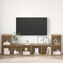 Berkfield Home with Shelf 4 pcs Artisan oak 72 x 35 x 36.5 cm Engineered wood in Brown - thumbnail 4