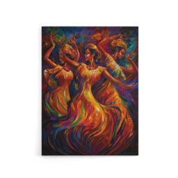 "Artery8 Latino Salsa Music Dance Colourful Canvas Abstract Wall Art - Size: W18"" x H24""" - thumbnail 1