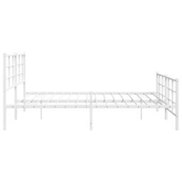 Berkfield Home Metal Bed Frame without Mattress with Footboard White 183x213cm - Size: 183x213 cm - thumbnail 6