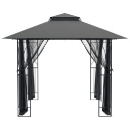 Berkfield Home Gazebo with Sidewalls Anthracite 300x300x270 cm Steel in Black - Size: 300 x 300 x 270 cm - thumbnail 4