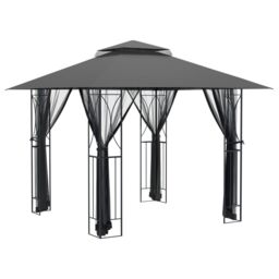 Berkfield Home Gazebo with Sidewalls Anthracite 300x300x270 cm Steel in Black - Size: 300 x 300 x 270 cm - thumbnail 2