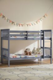 Home Discount Vida Designs Milan Detachable Bunk Bed Frame with Ladder Bedroom Kids Furniture in Grey - Size: Single - thumbnail 1