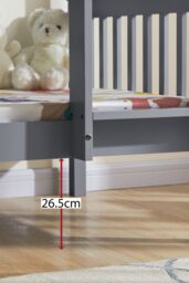 Home Discount Vida Designs Milan Detachable Bunk Bed Frame with Ladder Bedroom Kids Furniture in Grey - Size: Single - thumbnail 6