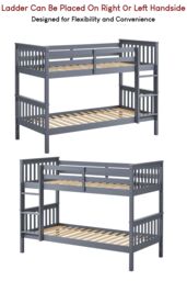 Home Discount Vida Designs Milan Detachable Bunk Bed Frame with Ladder Bedroom Kids Furniture in Grey - Size: Single - thumbnail 5
