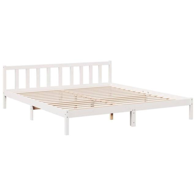 Berkfield Home Decorative Extra Long Bed Frame without Mattress White 200x210 cm - image 1