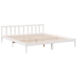Berkfield Home Decorative Extra Long Bed Frame without Mattress White 200x210 cm - thumbnail 1