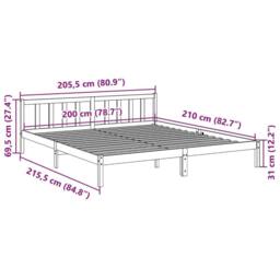 Berkfield Home Decorative Extra Long Bed Frame without Mattress White 200x210 cm - thumbnail 9