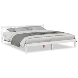 Berkfield Home Decorative Extra Long Bed Frame without Mattress White 200x210 cm - thumbnail 3