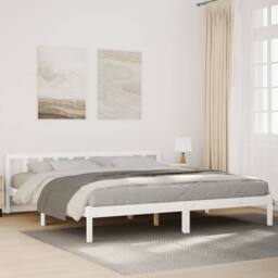 Berkfield Home Decorative Extra Long Bed Frame without Mattress White 200x210 cm - thumbnail 2