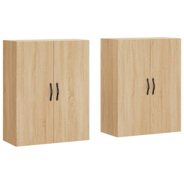 Berkfield Home Wall Mounted Cabinets 2 pcs Sonoma Oak Engineered Wood in Tan - image 1