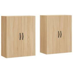Berkfield Home Wall Mounted Cabinets 2 pcs Sonoma Oak Engineered Wood in Tan - thumbnail 1