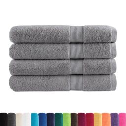 Berkfield Home Premium Towels SOLUND 4pcs Grey 100x200cm 600gsm - thumbnail 2