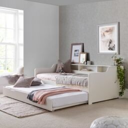 Bedmaster Tyler Guest Bed & Trundle With Pocket Mattresses in White - Size: Single - thumbnail 2